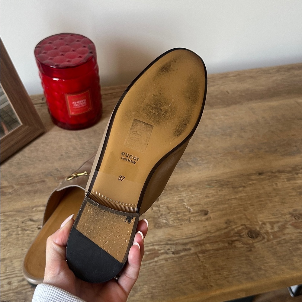 Gucci Women's Princetown Slipper Mule Loafer in Taupe - Picture 16 of 17